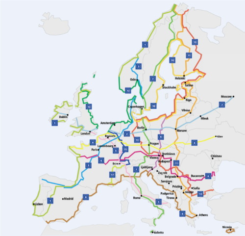 Carte EuroVelo