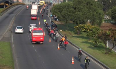 Aménagement cyclable provisoire à Bogota