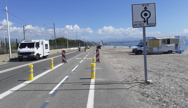 Aménagement cyclable de transition entre Villeneuve-Loubet et Antibes ©Département des Alpes-Maritimes