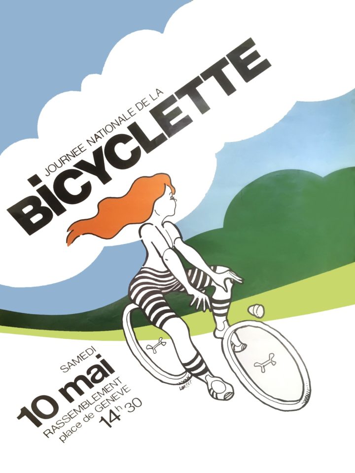 Affiche réalisée par Pierre Lortet pour la première journée nationale de la bicyclette de mai 1978